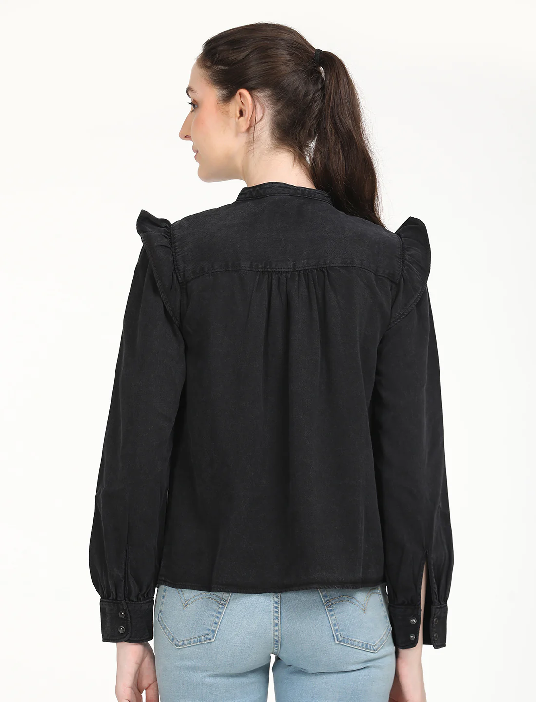 Women's Solid Oversized Shirt - Image 3