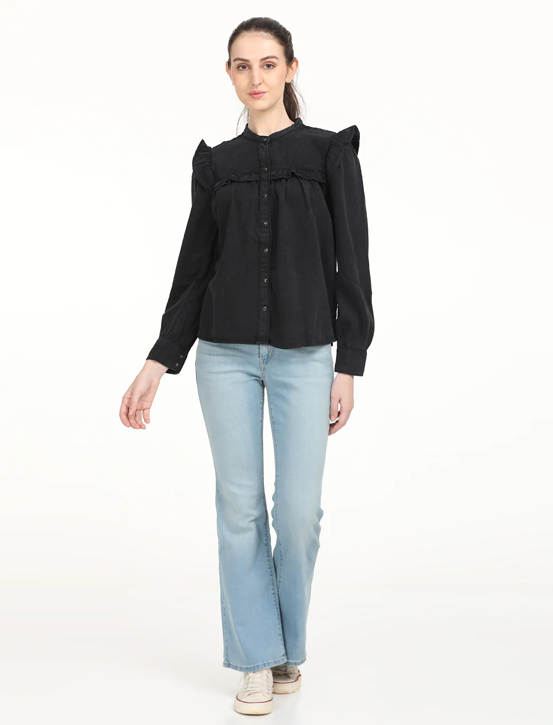 Women's Solid Oversized Shirt - Image 5