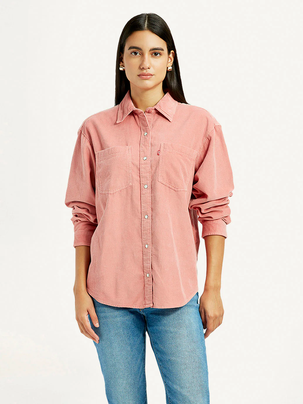Women's Solid Pink Loose Fit Shirt