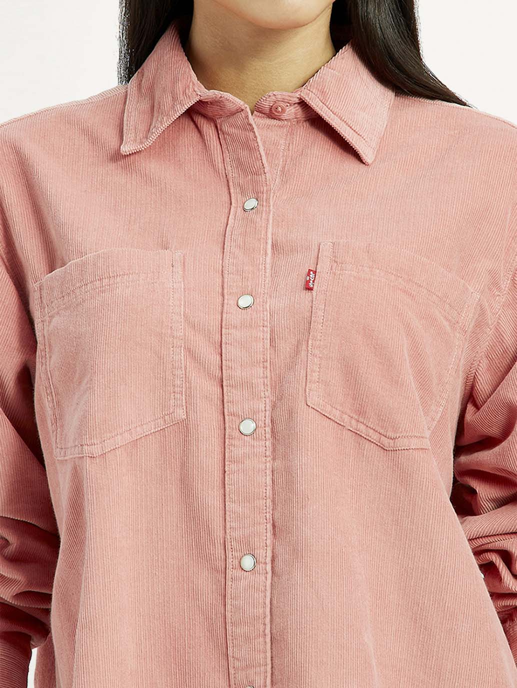 Women's Solid Pink Loose Fit Shirt - Image 3