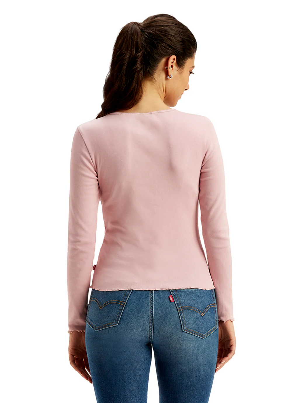 Women's Solid Pink Round Neck Top - Image 3