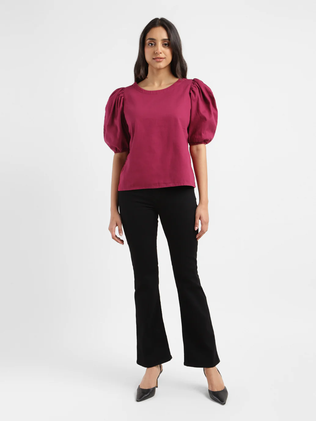 Women's Solid Pink Round Neck Top - Image 6
