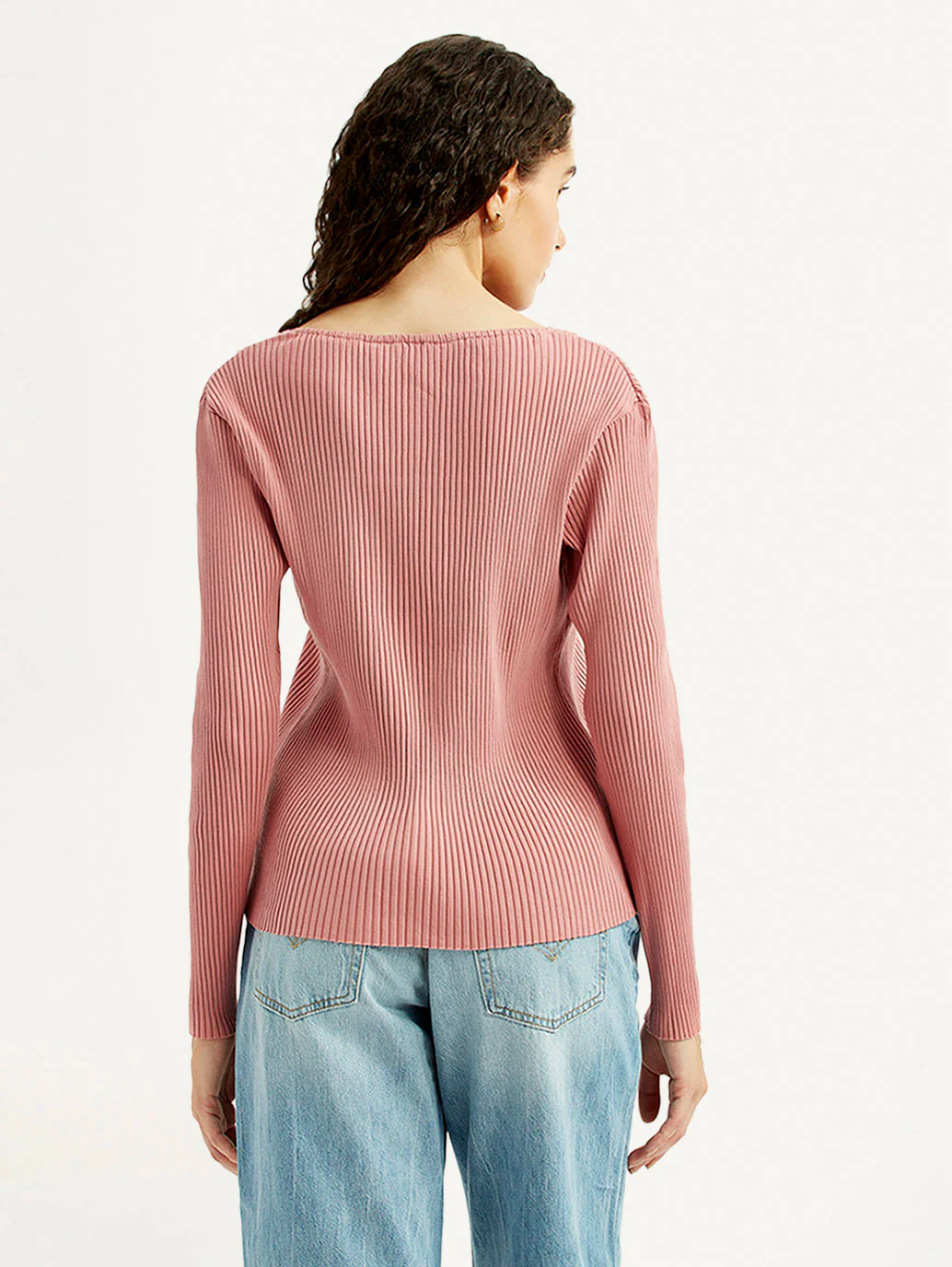 Women's Solid Pink Square Neck Top - Image 3