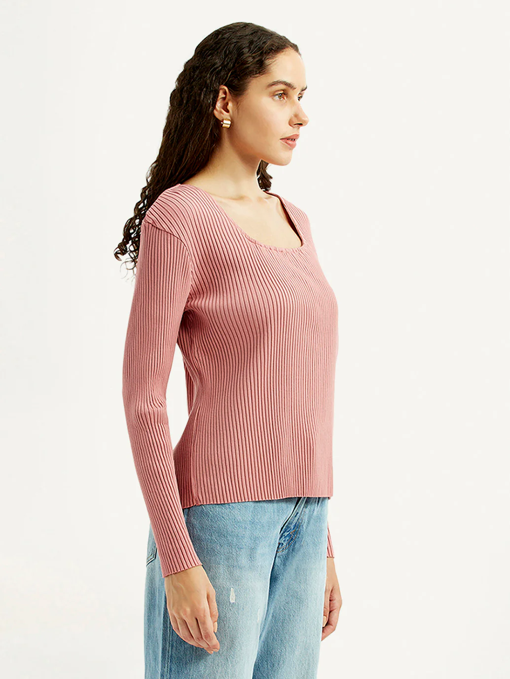 Women's Solid Pink Square Neck Top - Image 5