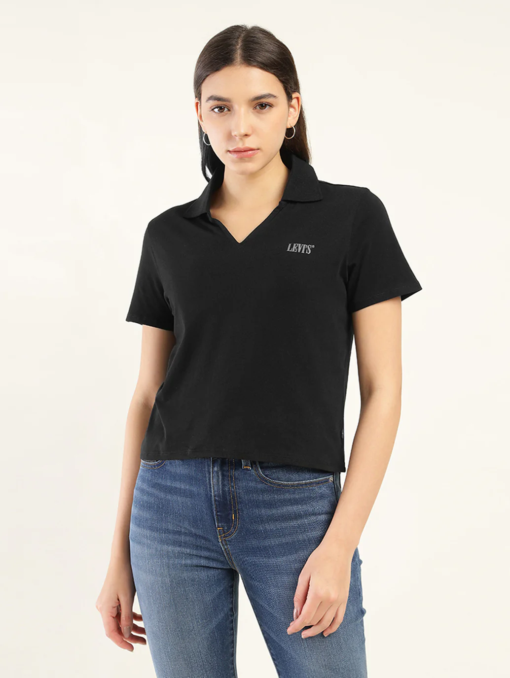 Women's Solid Polo T-Shirt - Image 2