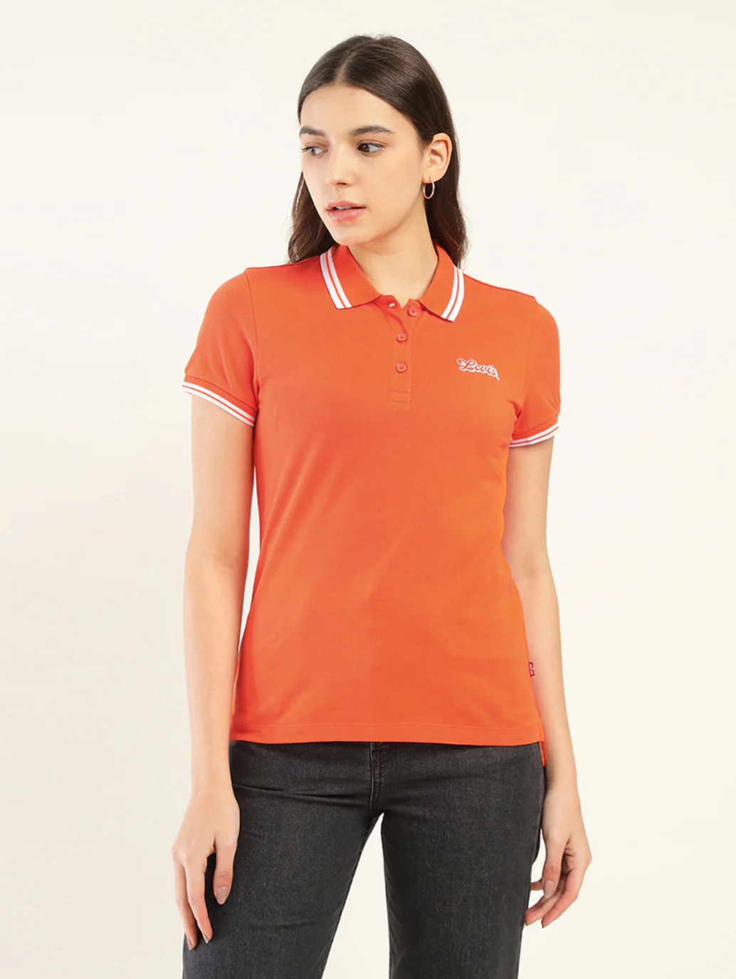 Women's Solid Polo T-Shirt - Image 2