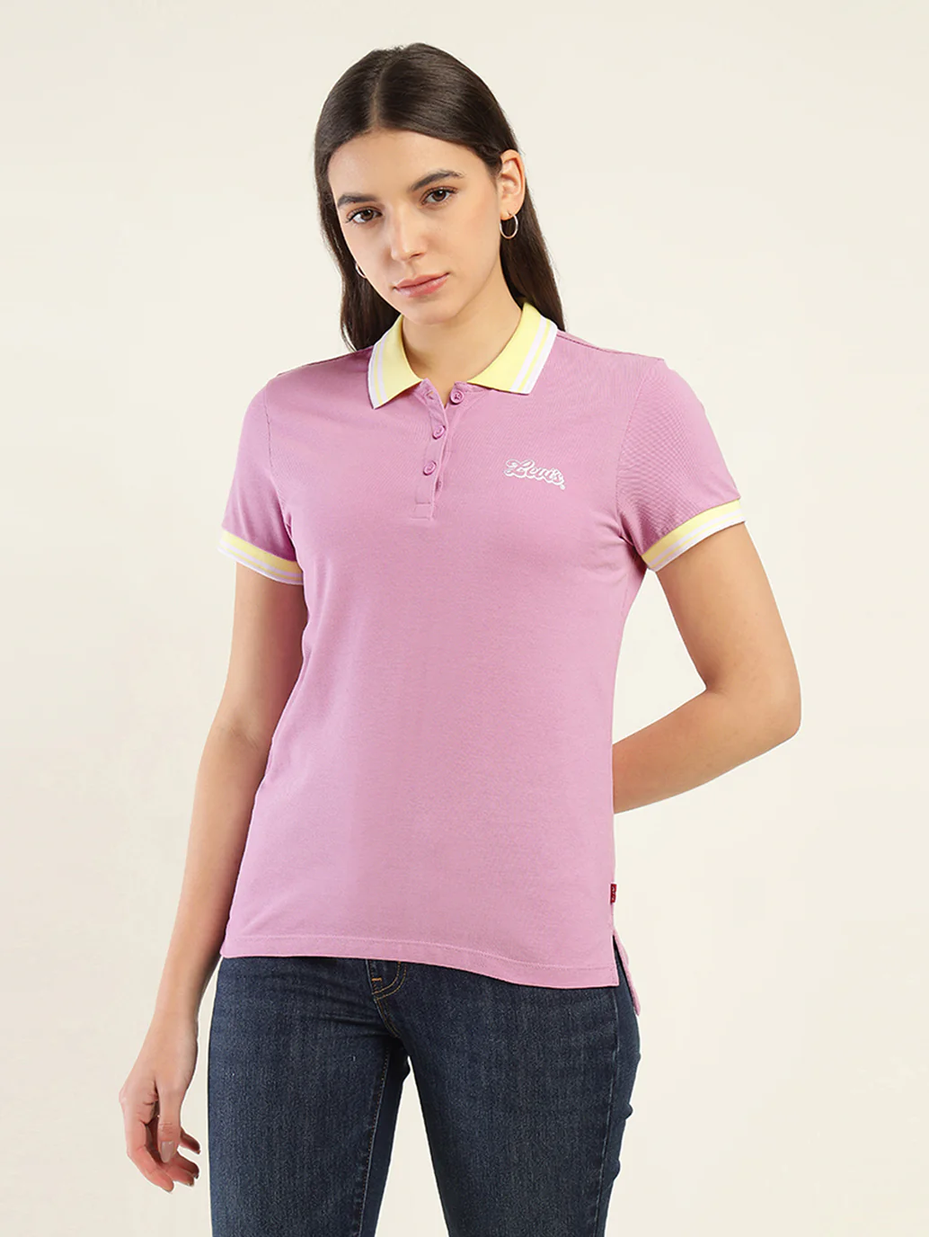 Women's Solid Polo T-Shirt - Image 2