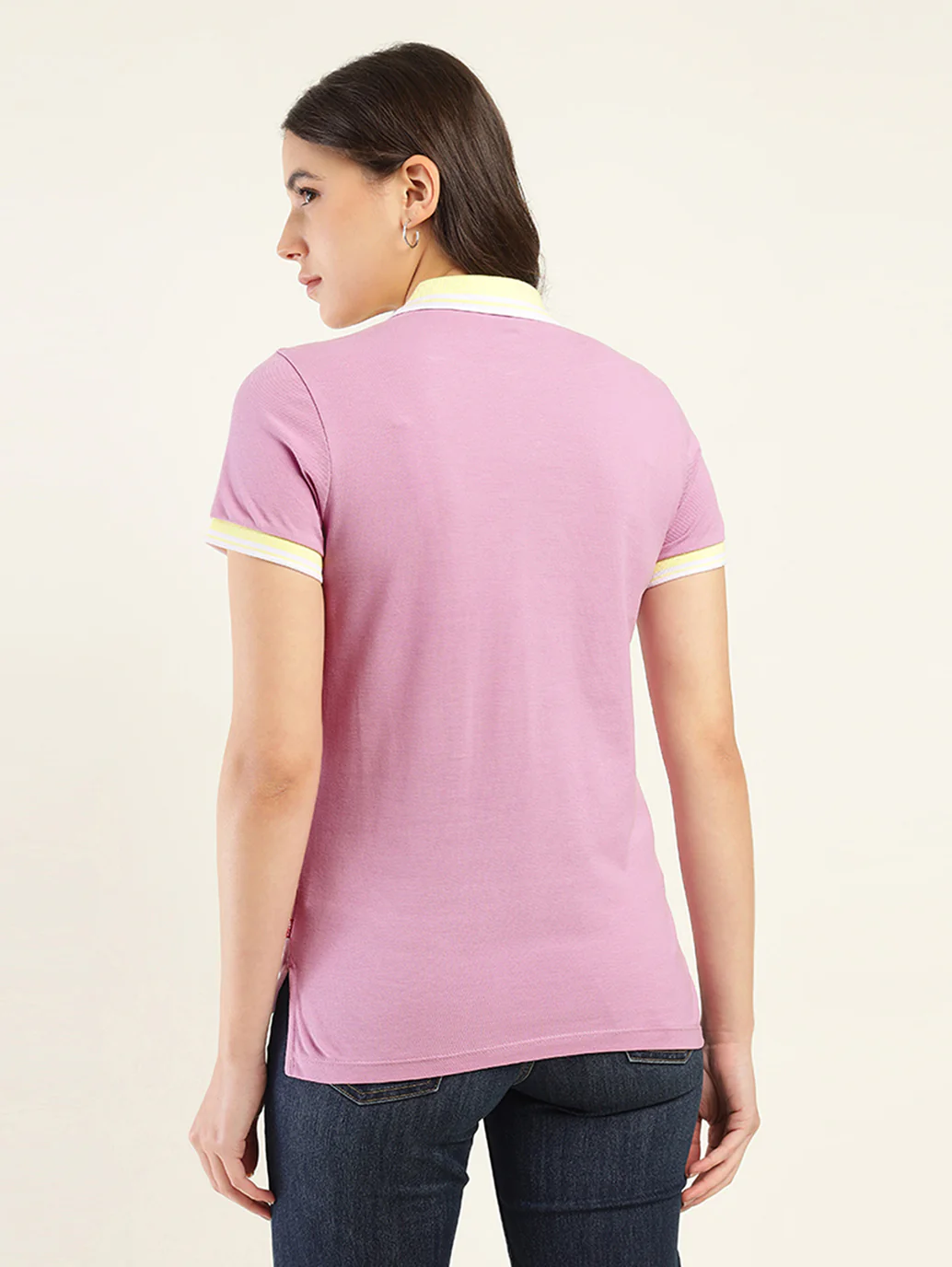 Women's Solid Polo T-Shirt - Image 3