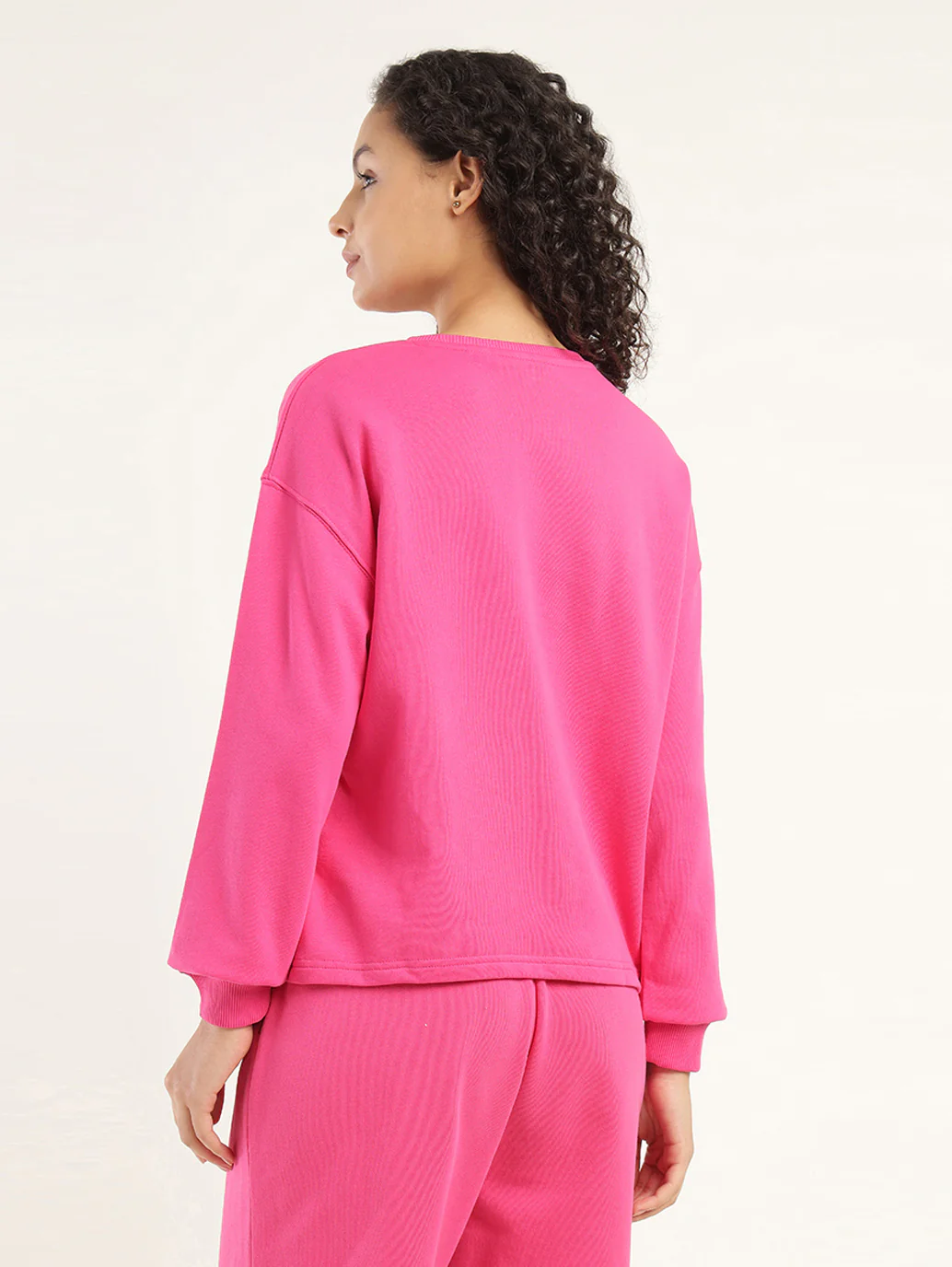 Women's Graphic Pink Crew Neck Sweatshirt - Image 3
