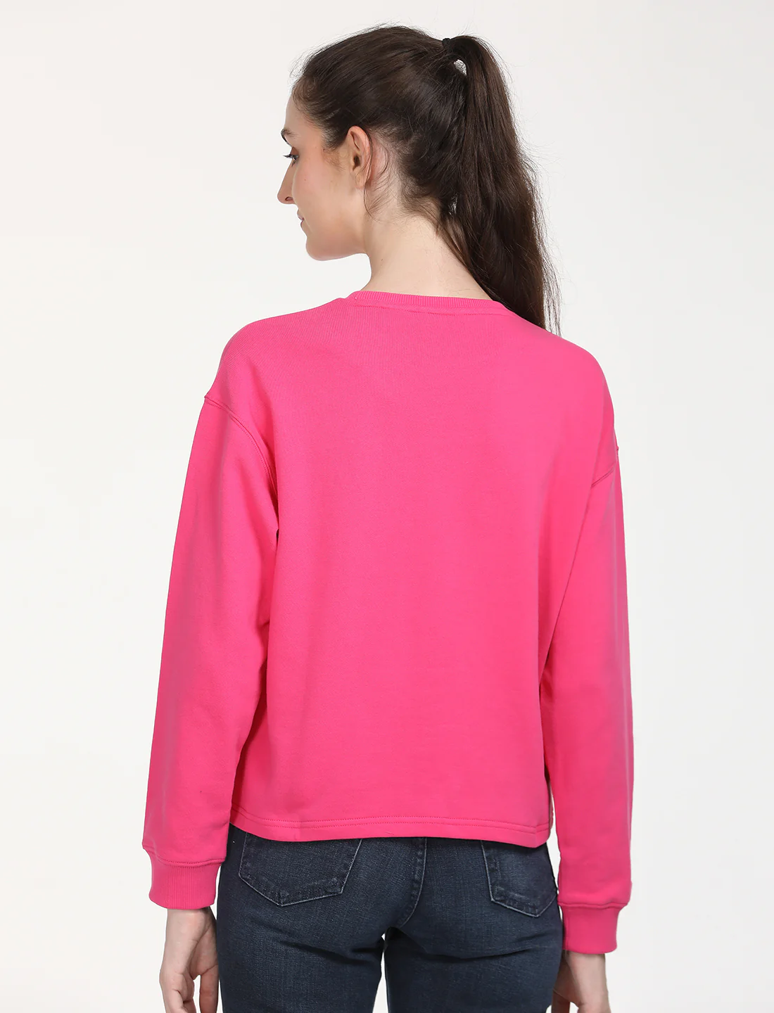 Women's Brand Logo Pink Crew Neck Sweatshirt - Image 3