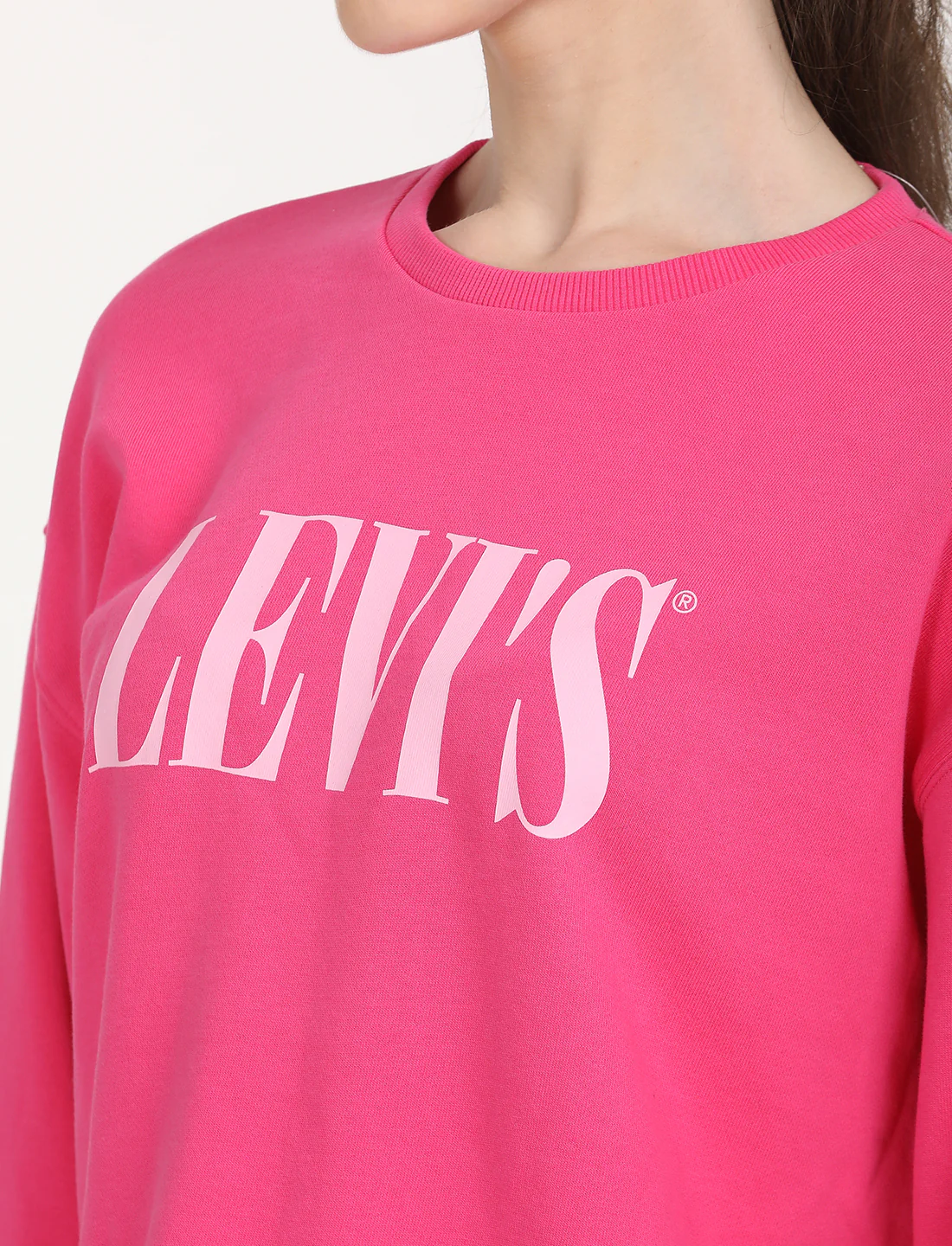 Women's Brand Logo Pink Crew Neck Sweatshirt - Image 4