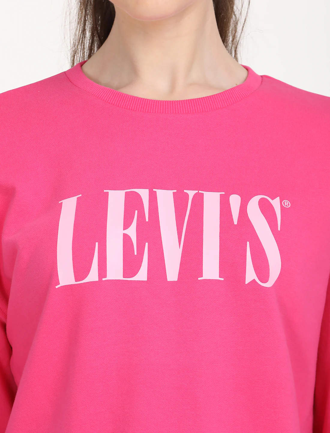 Women's Brand Logo Pink Crew Neck Sweatshirt - Image 5