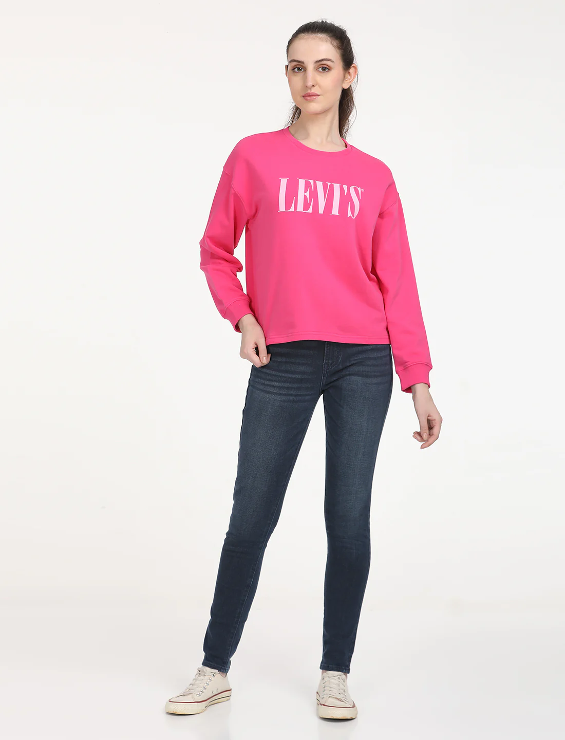 Women's Brand Logo Pink Crew Neck Sweatshirt - Image 6