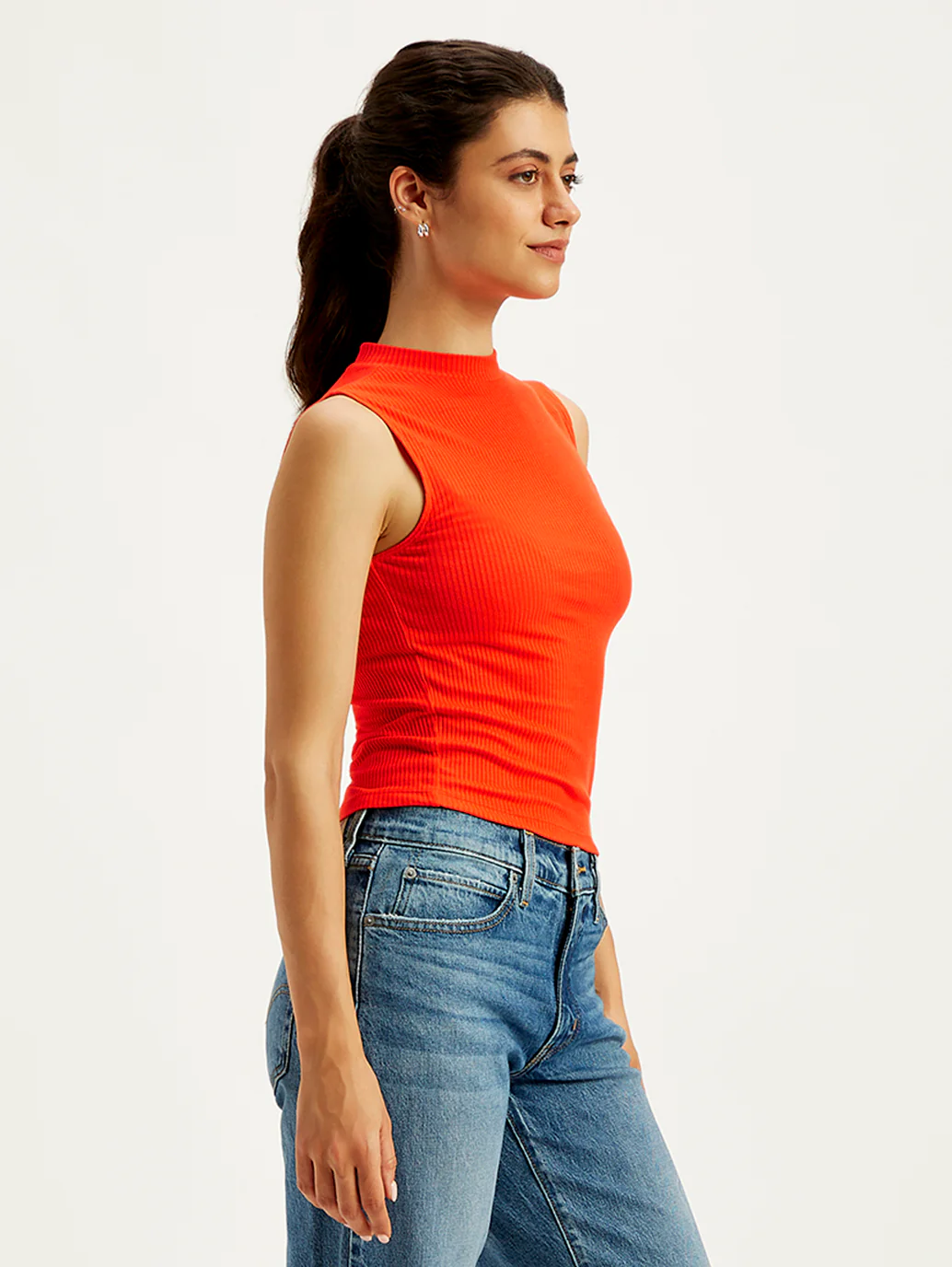 Women's Solid Band Neck Tank Top - Image 5