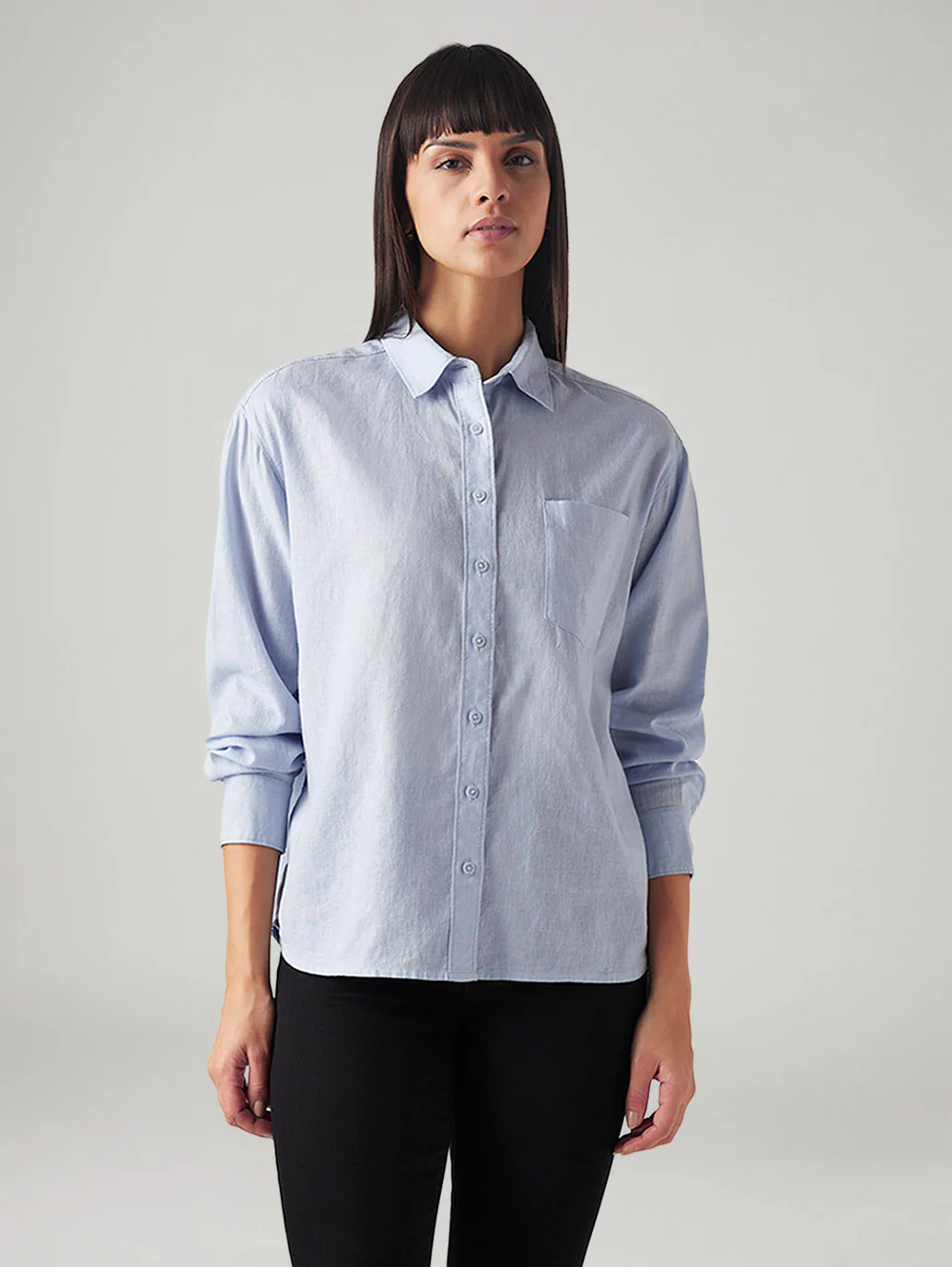 Women's Solid Relaxed Fit Linen Shirt - Image 5