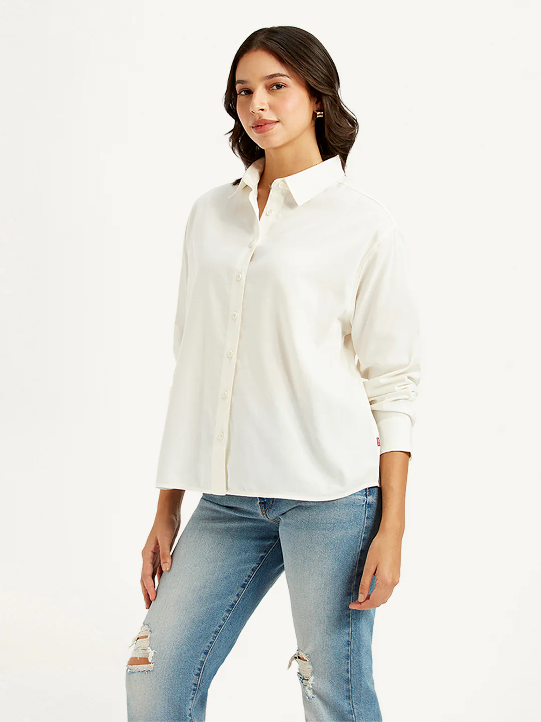 Women's Solid Relaxed Fit Shirt - Image 3