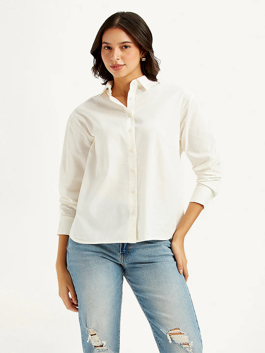 Women's Solid Relaxed Fit Shirt - Image 5