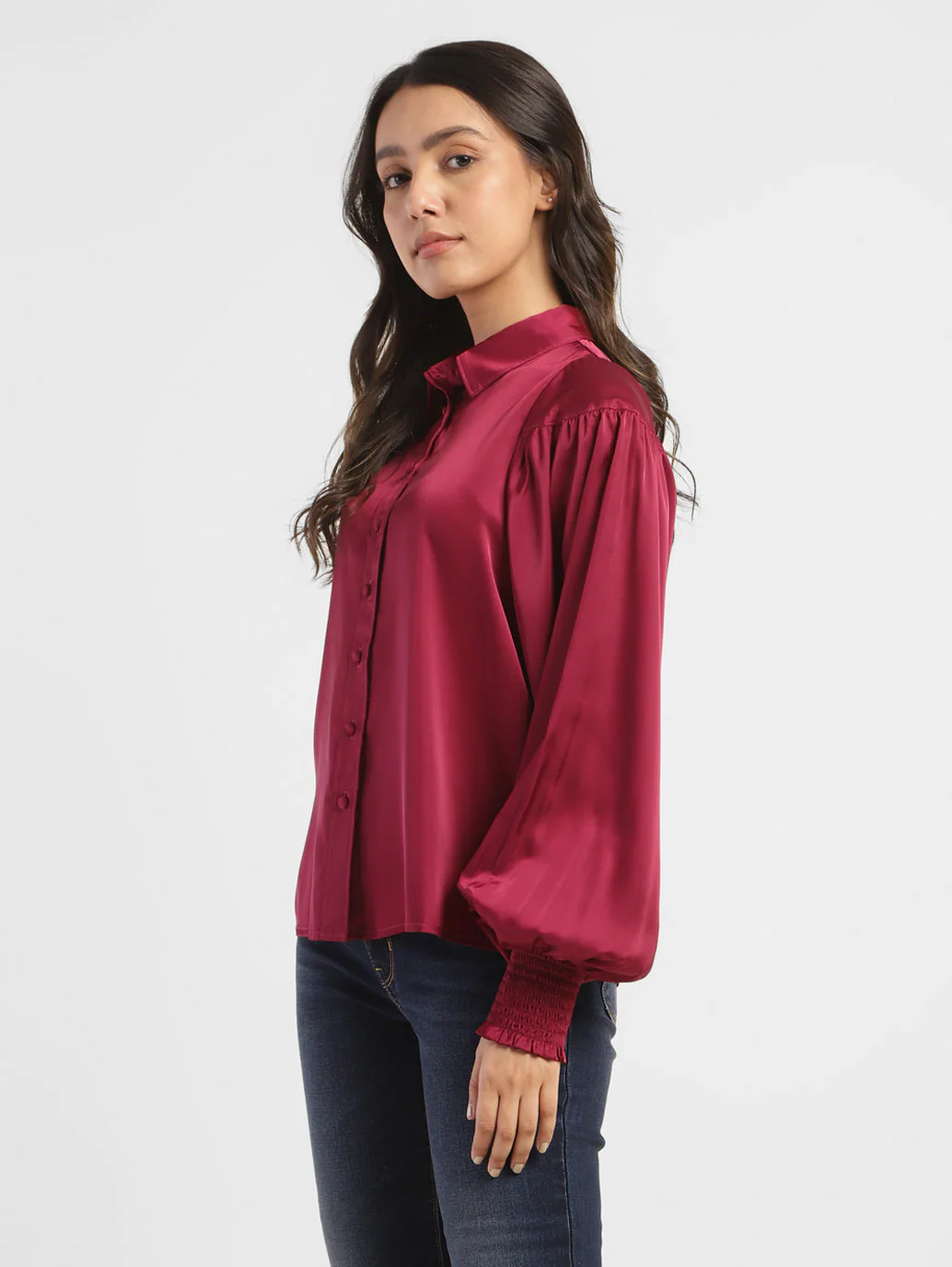 Women's Solid Spread Collar Shirt - Image 4