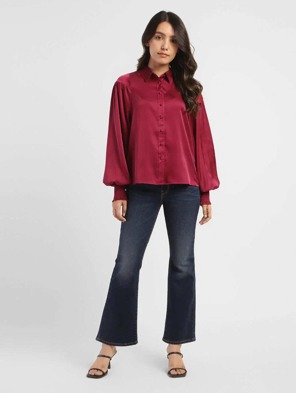 Women's Solid Spread Collar Shirt - Image 5