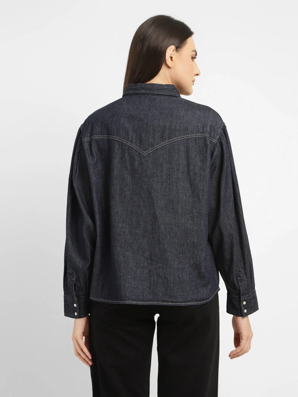 Women's Solid Spread Collar Shirt - Image 3