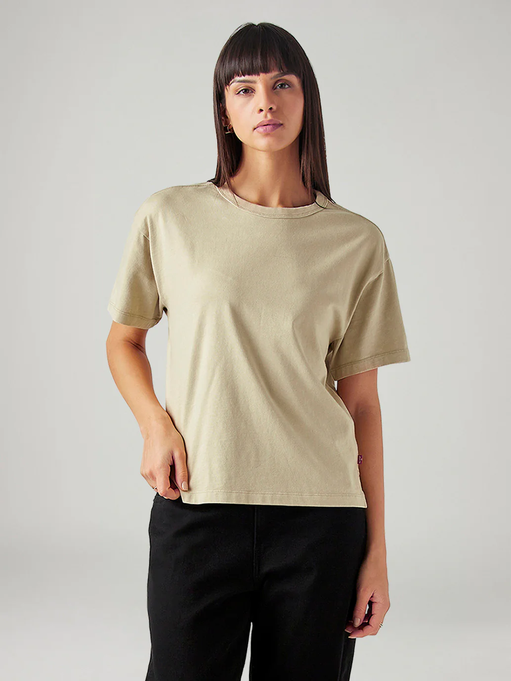 Women's Solid Relaxed Fit T-Shirt