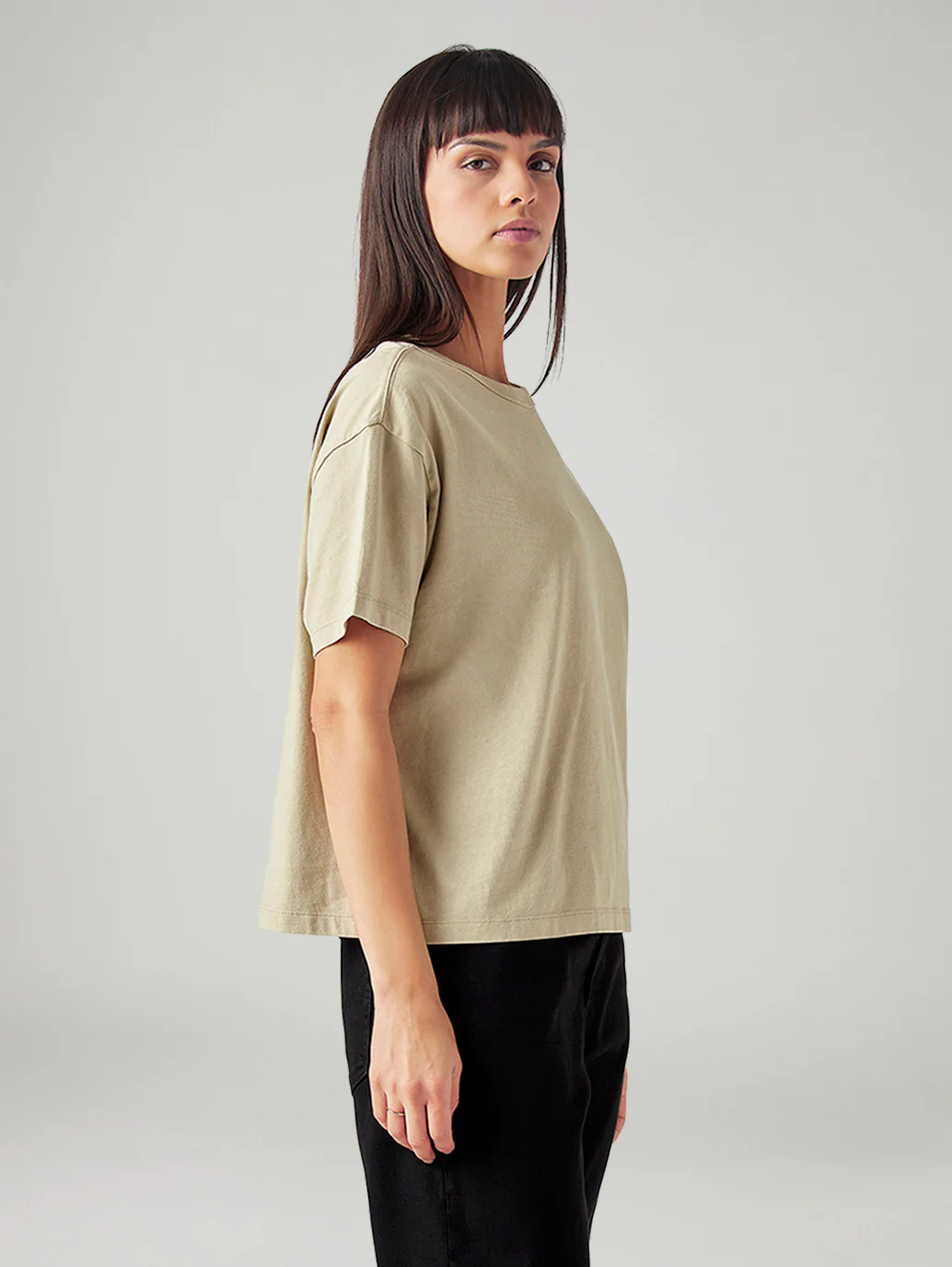 Women's Solid Relaxed Fit T-Shirt - Image 5