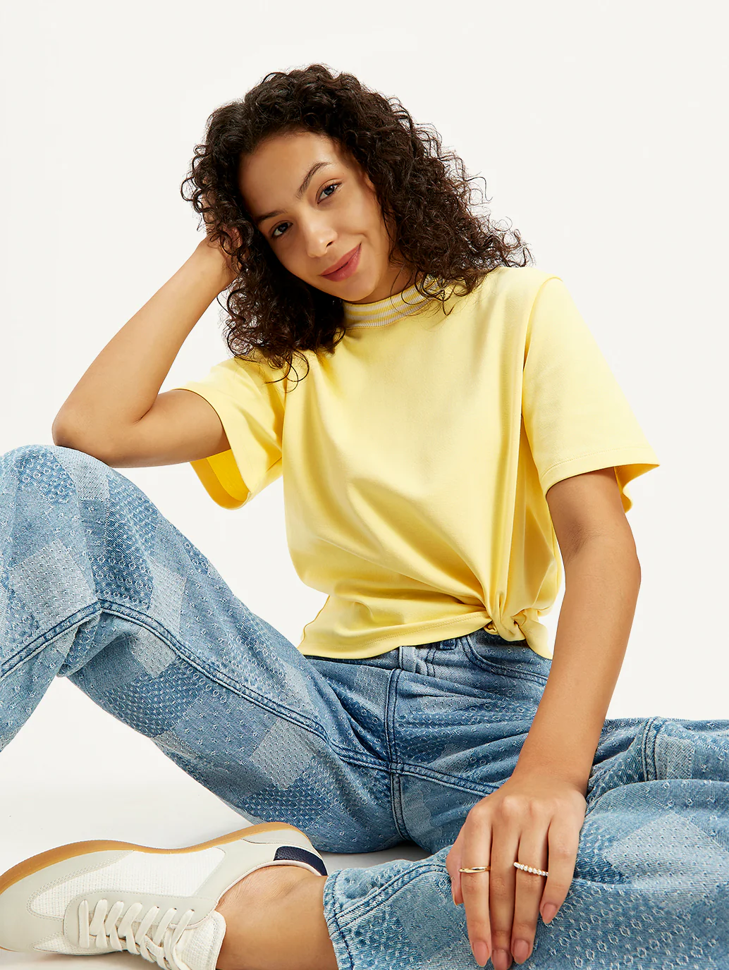 Women's Solid Relaxed Fit T-Shirt - Image 2