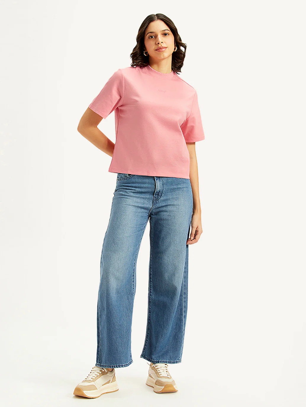 Women's Solid Relaxed Fit T-Shirt