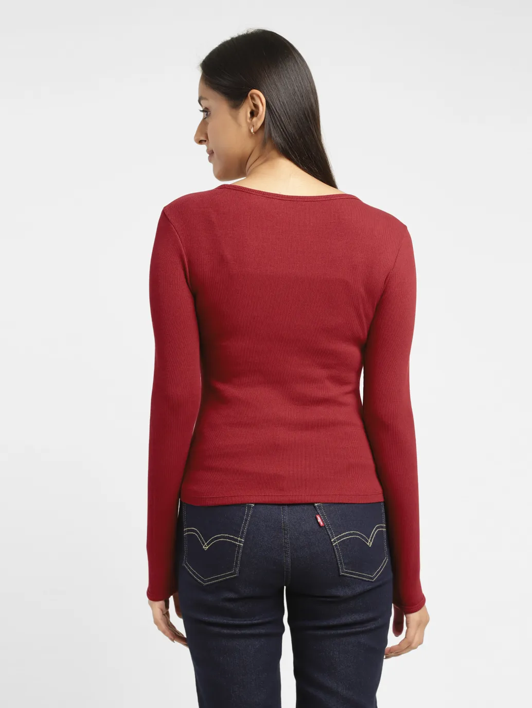 Women's Solid Scoop Neck Relaxed Fit T-shirt - Image 3