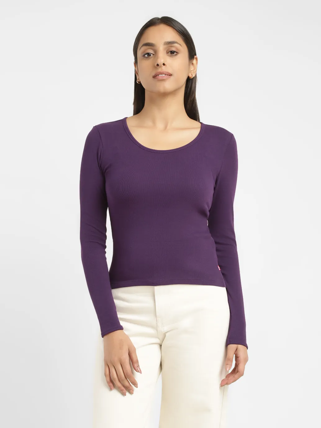 Women's Solid Scoop Neck Relaxed Fit T-shirt - Image 2
