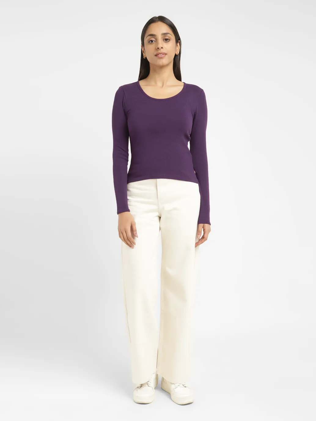 Women's Solid Scoop Neck Relaxed Fit T-shirt - Image 6
