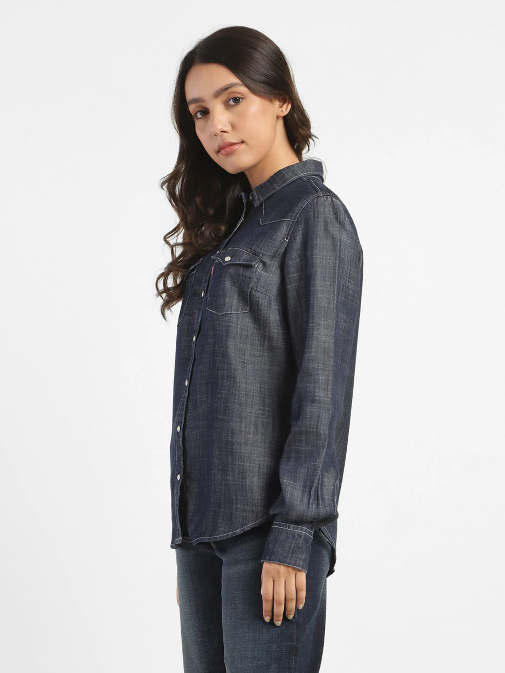 Women's Solid Spread Collar Shirt - Image 10
