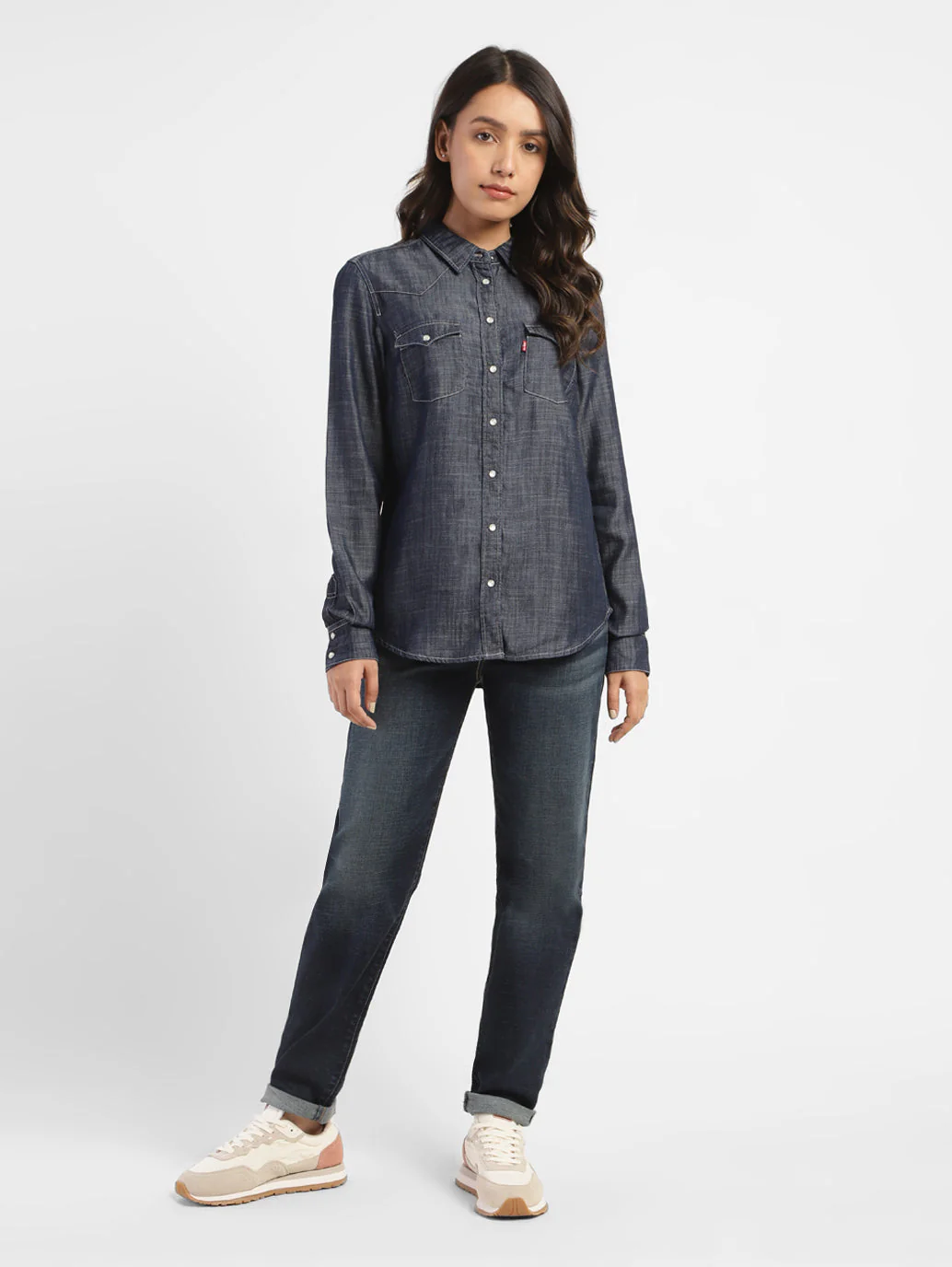 Women's Solid Shirt Collar Shirt - Image 5