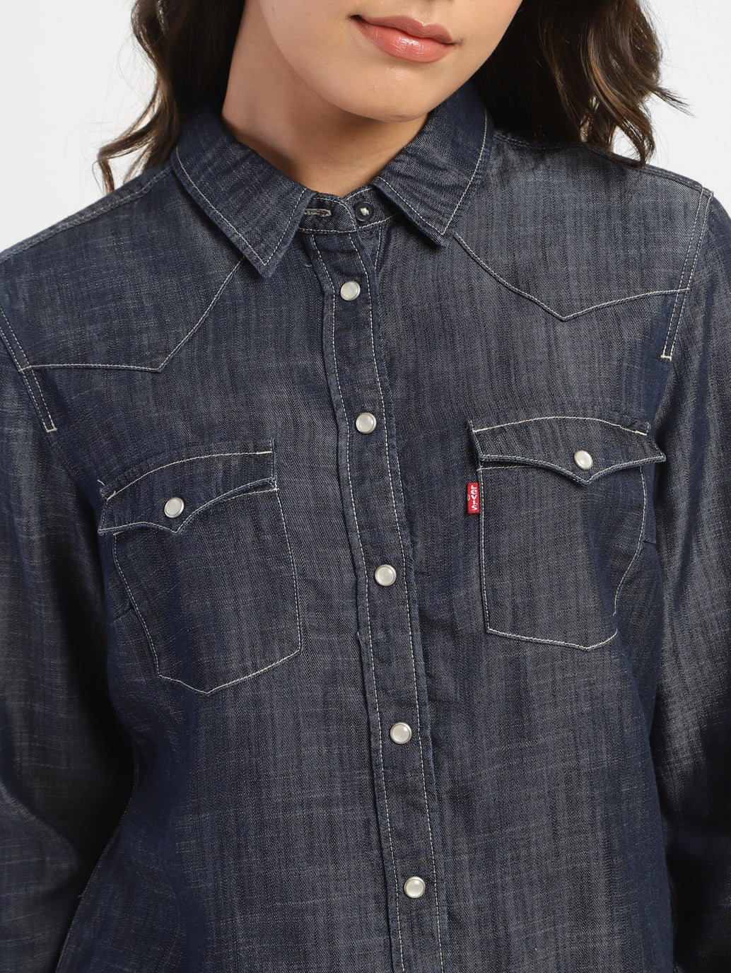 Women's Solid Shirt Collar Shirt - Image 6