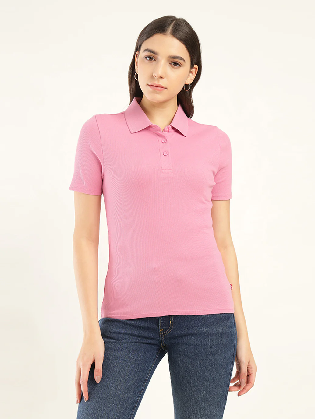 Women's Solid Slim Fit Polo T-Shirt - Image 2