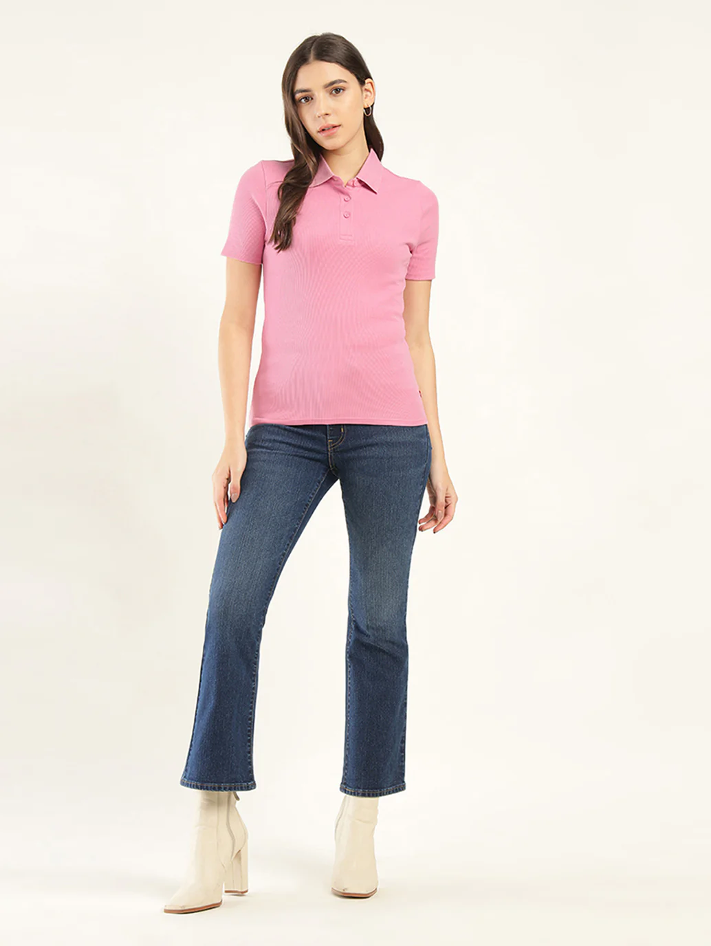 Women's Solid Slim Fit Polo T-Shirt - Image 6