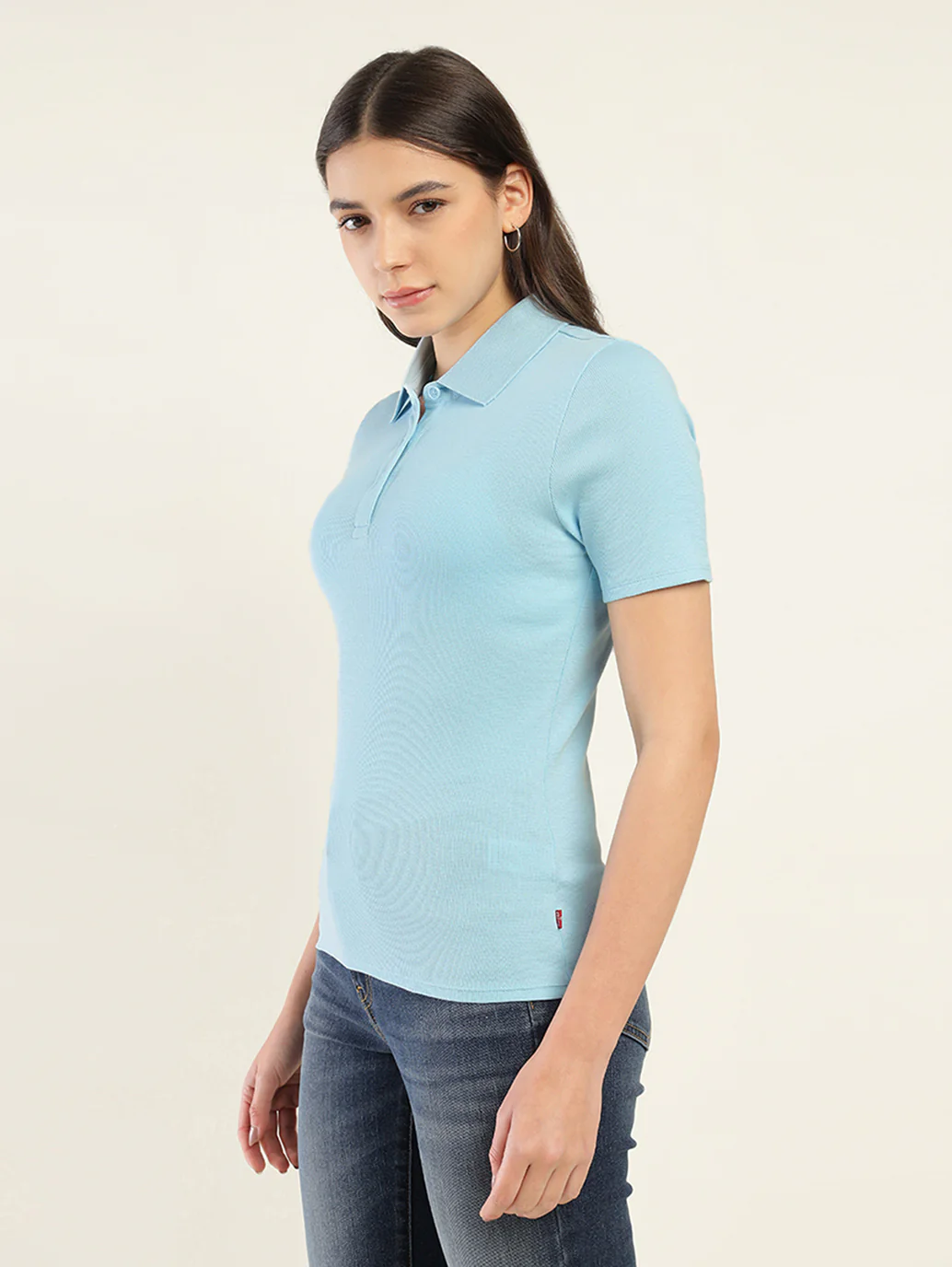Women's Solid Slim Fit Polo T-Shirt - Image 5