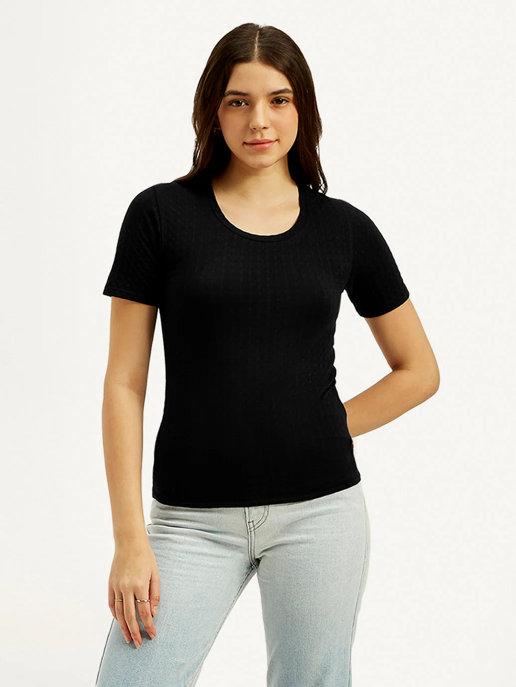 Women's Solid Slim Fit T-shirt - Image 2