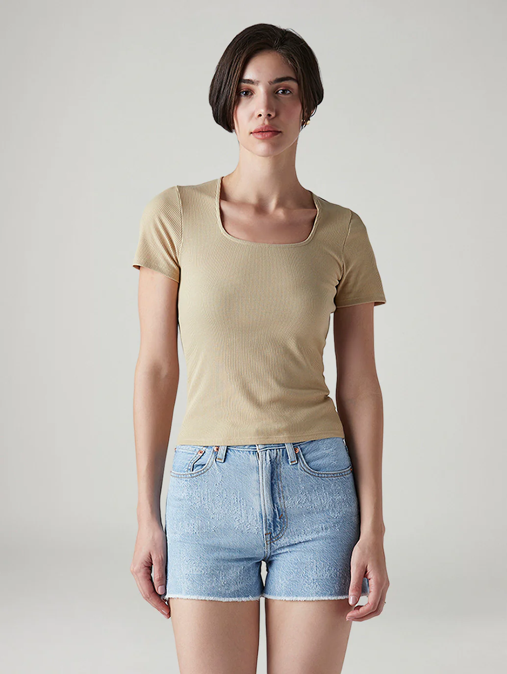 Women's Solid Slim Fit Ribbed Top - Image 2