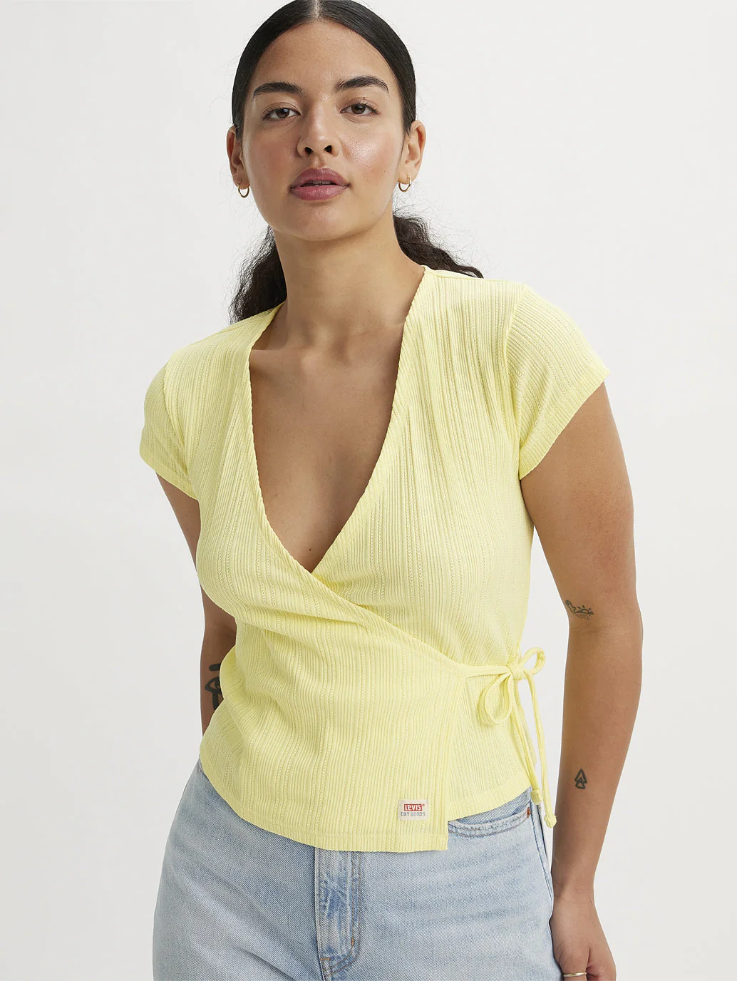 Women's Textured V Neck Top - Image 2