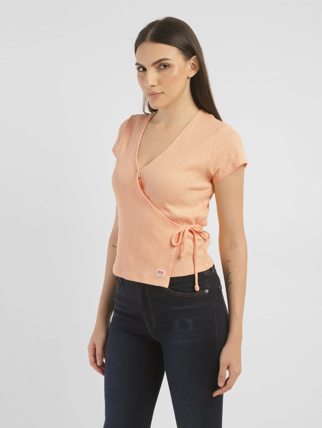 Women's Textured V Neck Top - Image 4