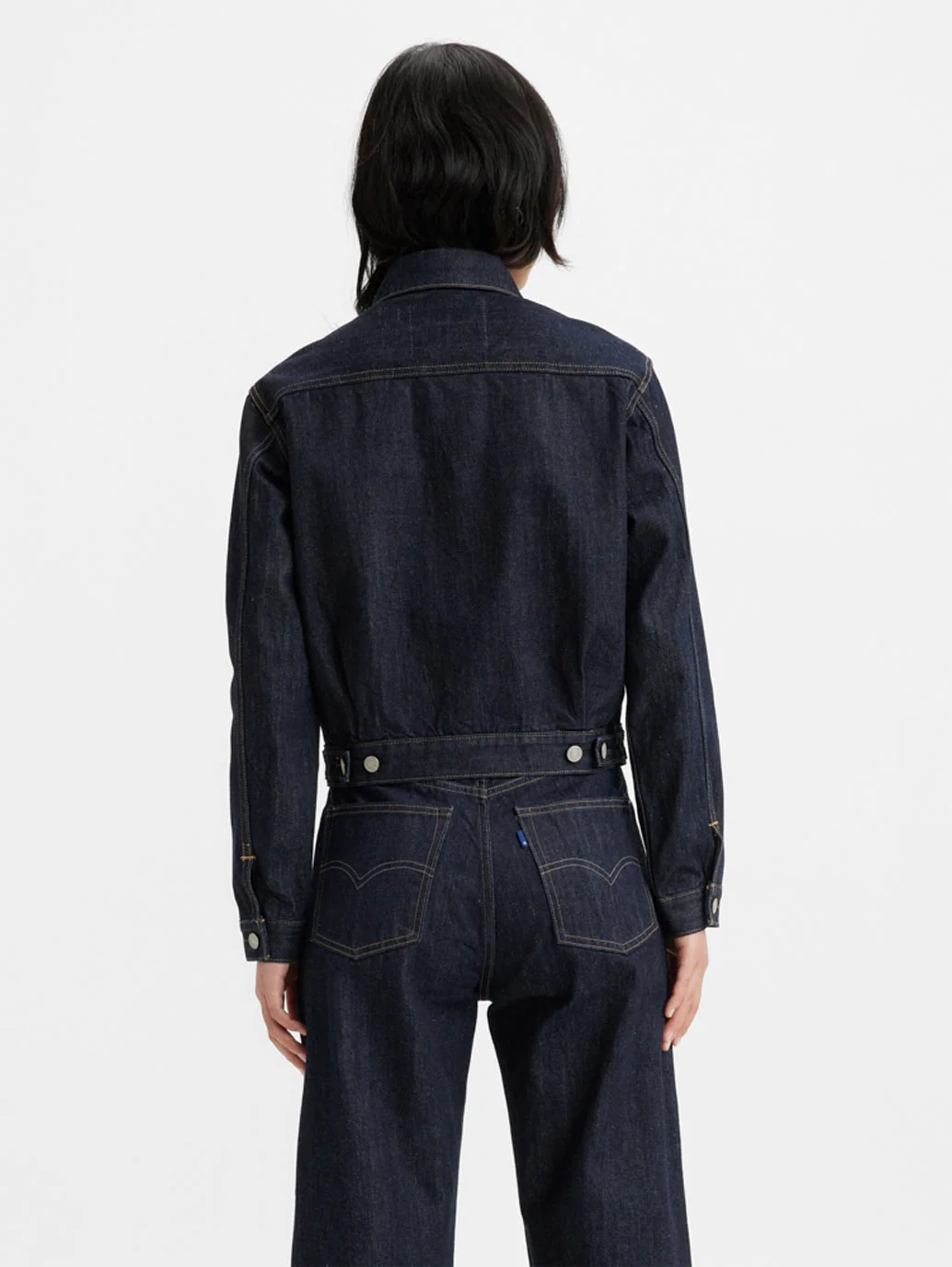 Women's Solid Spread Collar Denim Jacket - Image 5
