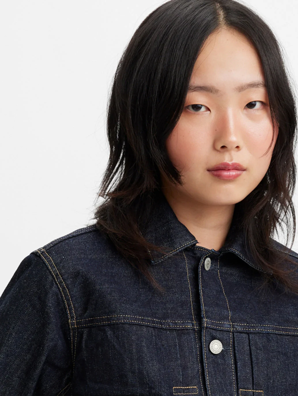 Women's Solid Spread Collar Denim Jacket - Image 8