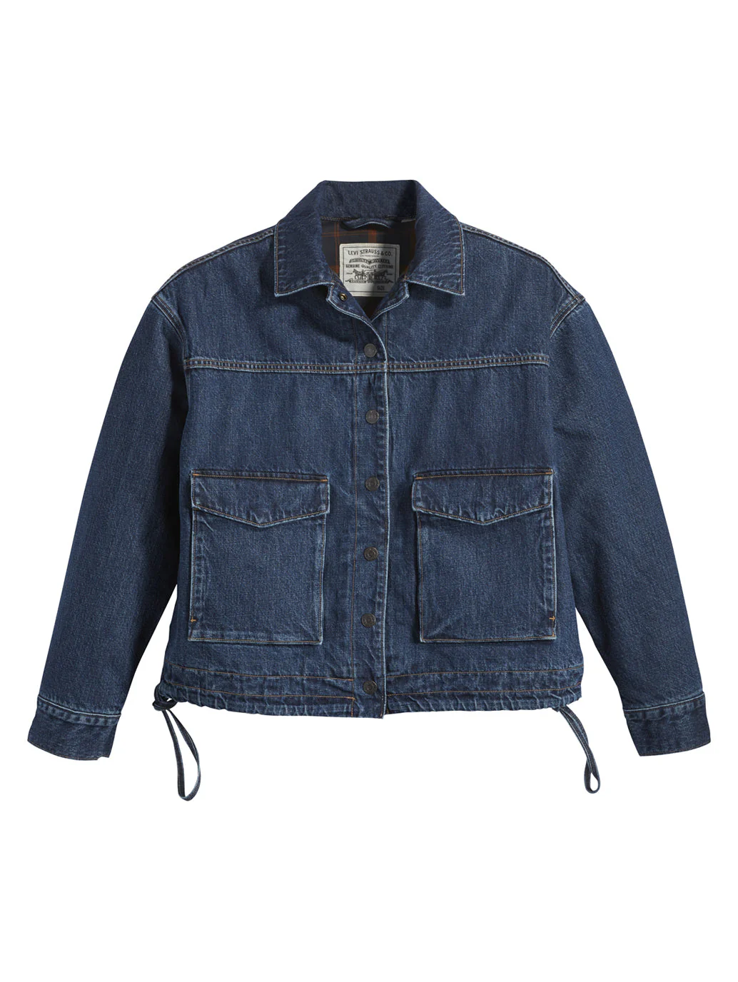 Women's Solid Spread Collar Denim Jacket - Image 6