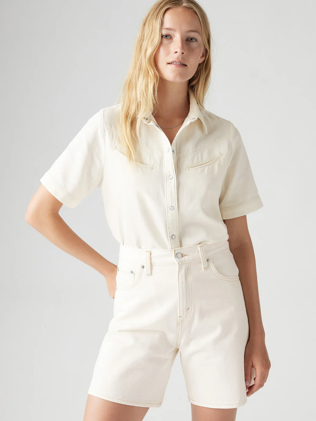Women's Solid Spread Collar Shirt - Image 2