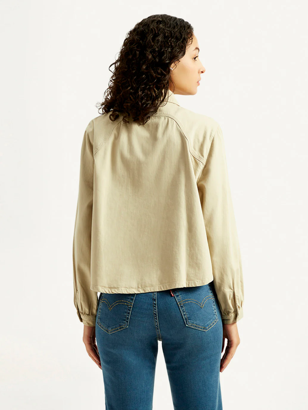 Women's Solid Spread Collar Denim Shirt - Image 3
