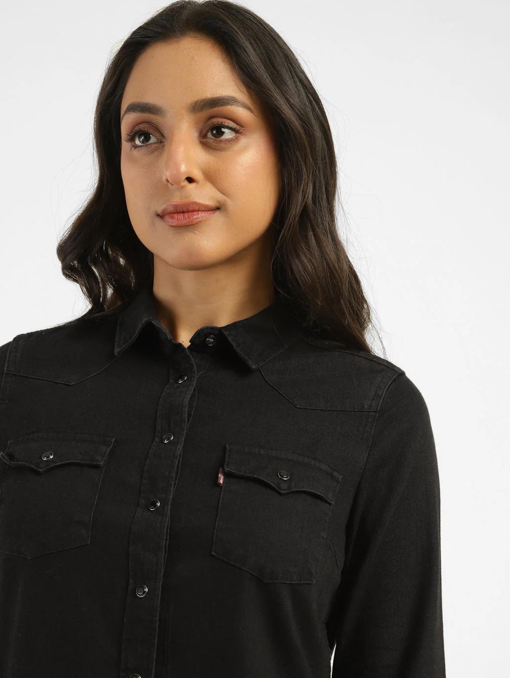 Women's Solid Spread Collar Shirt - Image 5