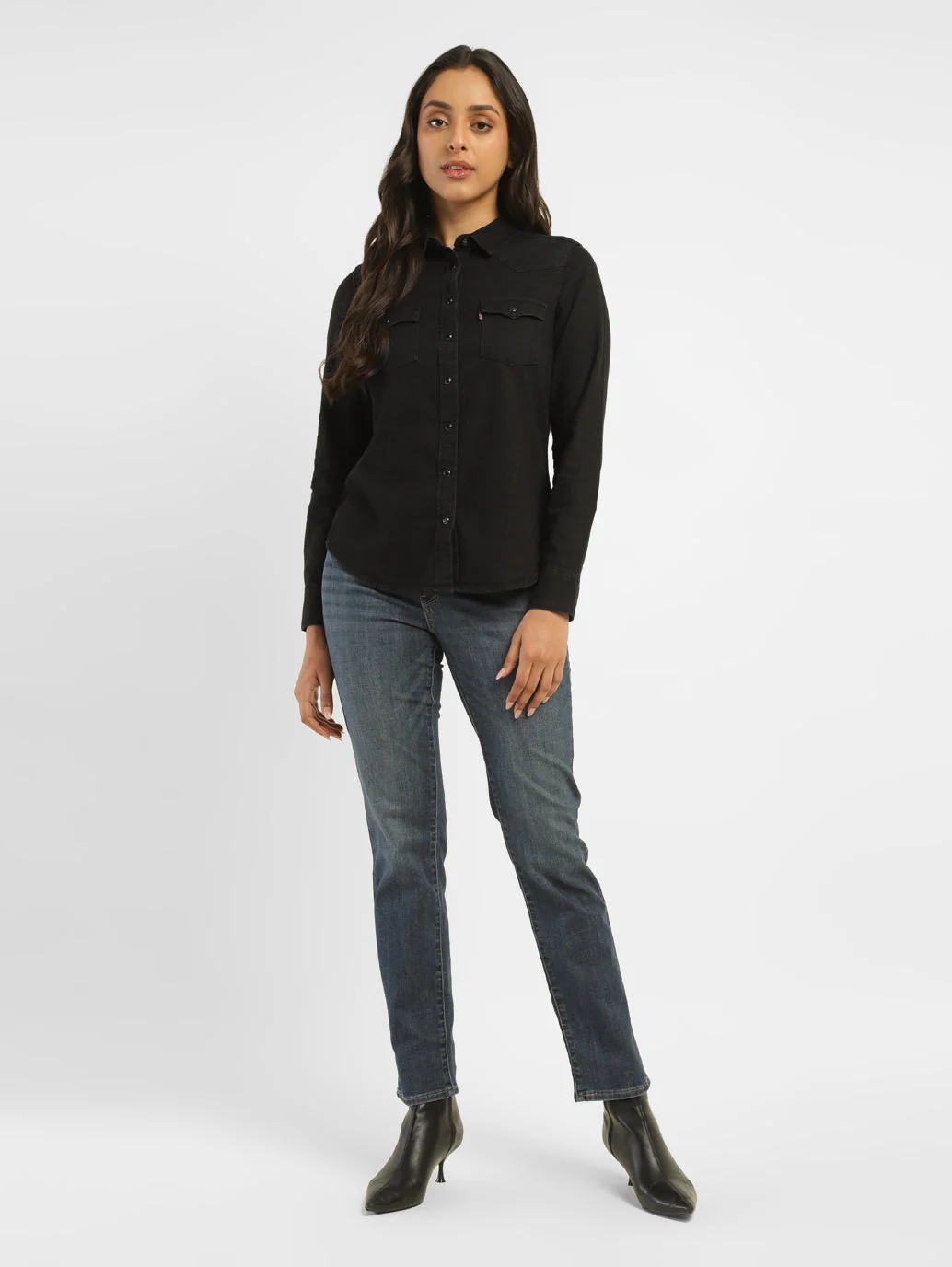 Women's Solid Spread Collar Shirt - Image 6