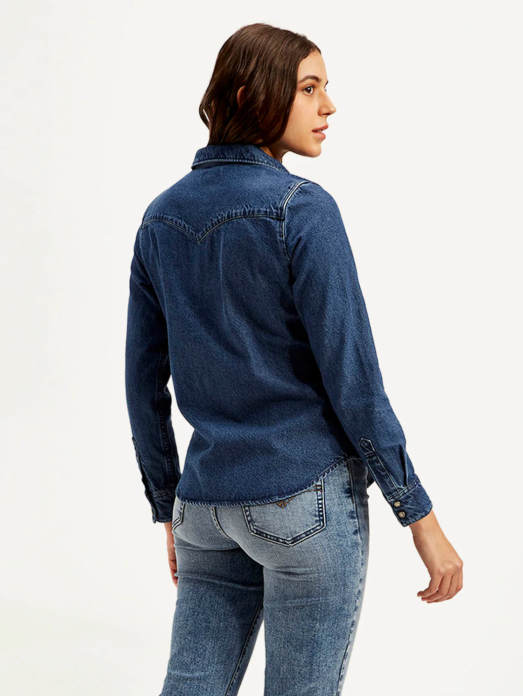 Women's Solid Spread Collar Shirt - Image 3