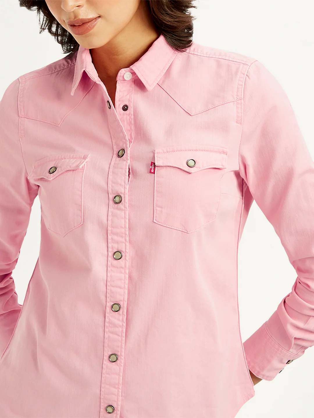 Women's Solid Spread Collar Shirt - Image 4